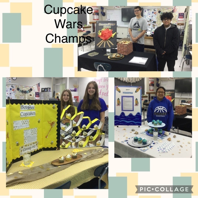 Cupcake Wars were completed last week. Students were creative and used their culinary skills to create some impressive projects!