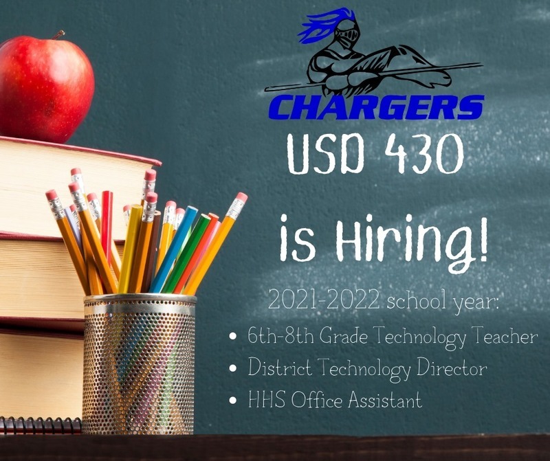 USD 430 is Hiring for the 2021-2022 School Year. 